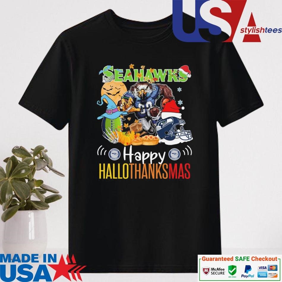 Official Seattle Seahawks Happy Hallothanksmas 2024 Shirt