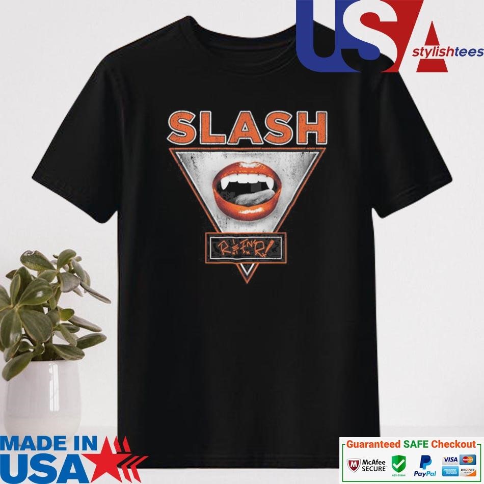 Official Slash Lady Fangs Vintage Black T-shirt