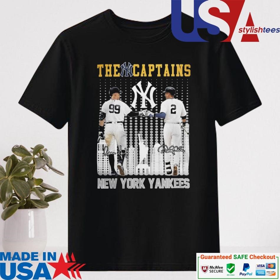 Official The Captains New York Yankees Aaron Judge And Derek Jeter Signatures Shirt