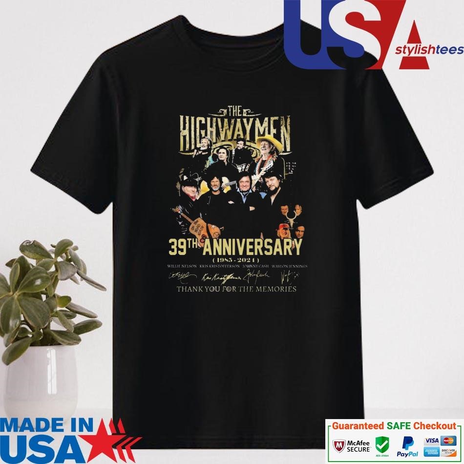 Official The Highwaymen 39th Anniversary 1985-2024 Thank You For The Memories Signatures T-shirt