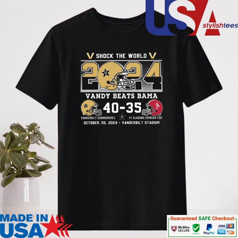 Official Vanderbilt Beats Alabama Shock The World October 05, 2024 Vanderbilt Stadium Shirt