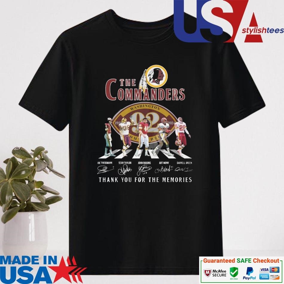 Official Washington Commanders 92th Anniversary 1932-2024 Thank You For The Memories Signatures Shirt