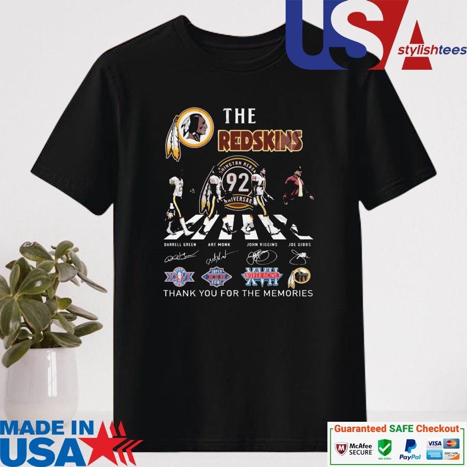 Official Washington Redskins 92th Anniversary Thank You For The Memories Signatures Shirt