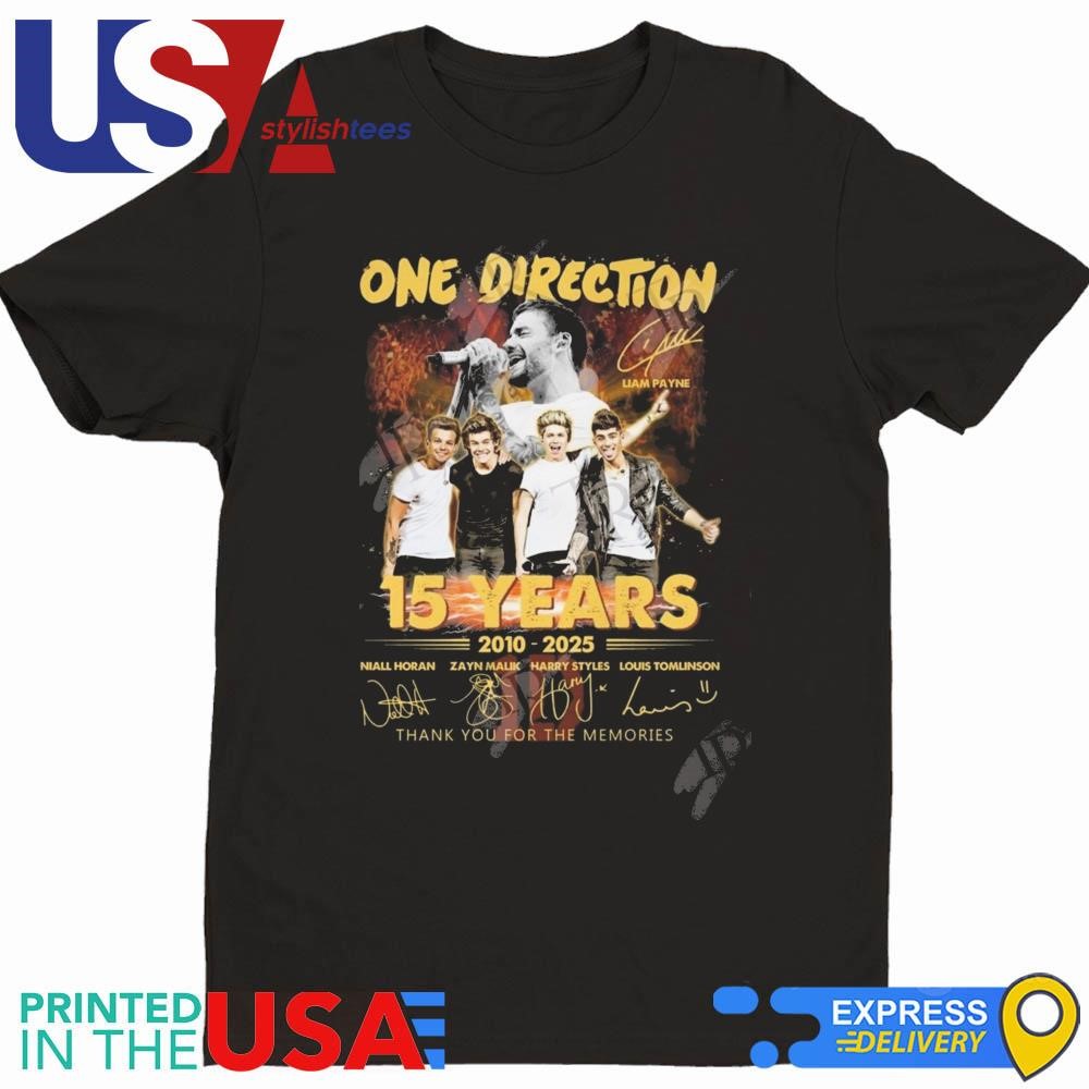 One Direction Liam Payne 15 Years 2010-2025 Thank You For The Memories Signatures Shirt