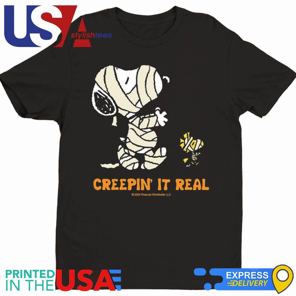 Peanuts Snoopy & Woodstock Mummy Creepin' It Real Shirt