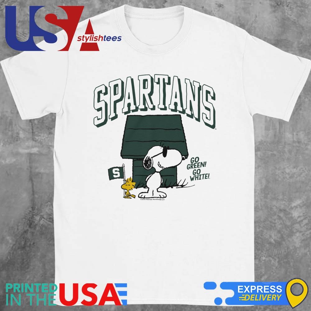 Peanuts X Michigan State Joe Go Green Go White Shirt