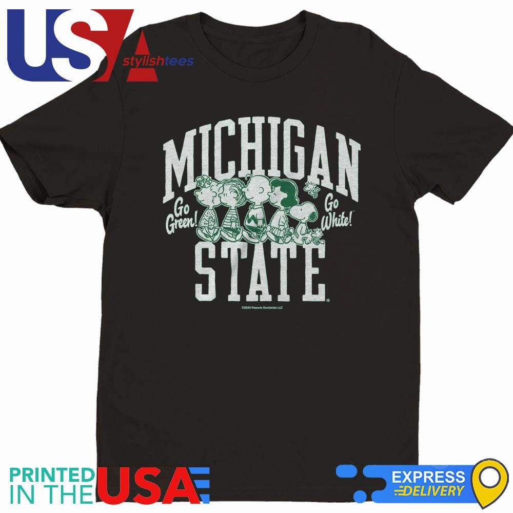 Peanuts x Michigan State Go Green Go White The Gang Shirt