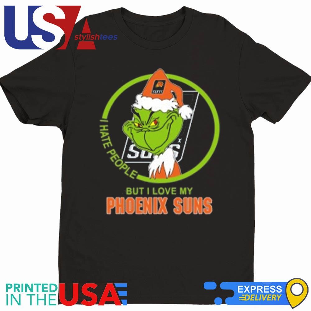 Phoenix Suns NBA Christmas Grinch I Hate People But I Love My Favorite 2024 Shirt