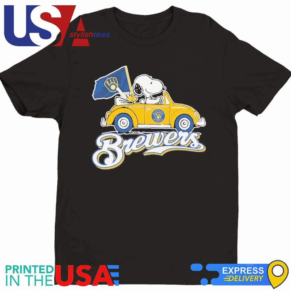 Snoopy And Woodstock X Milwaukee Brewers October Driving Car 2024 Shirt