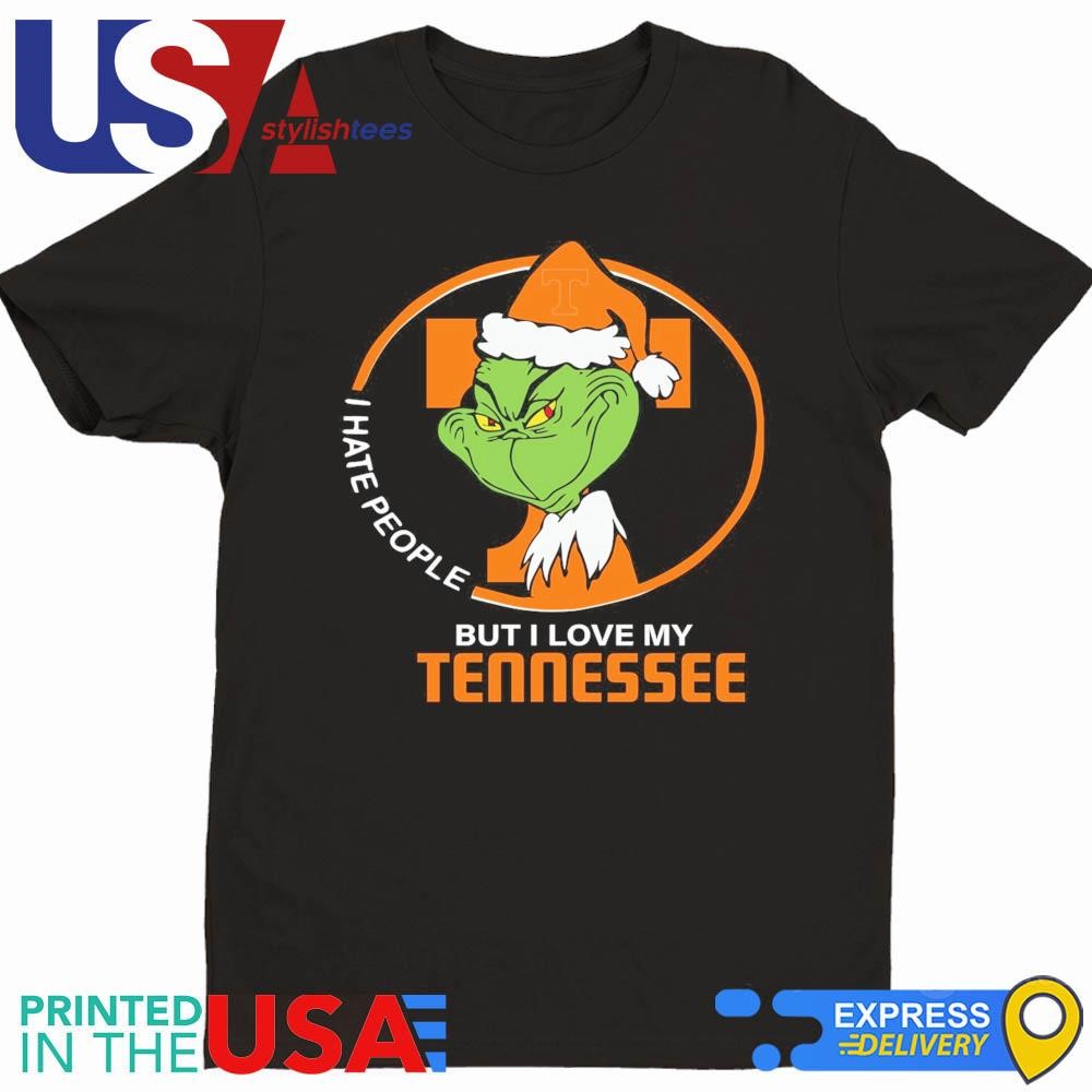 Tennessee Volunteers Christmas Grinch I Hate People But I Love My Tennessee 2024 Shirt