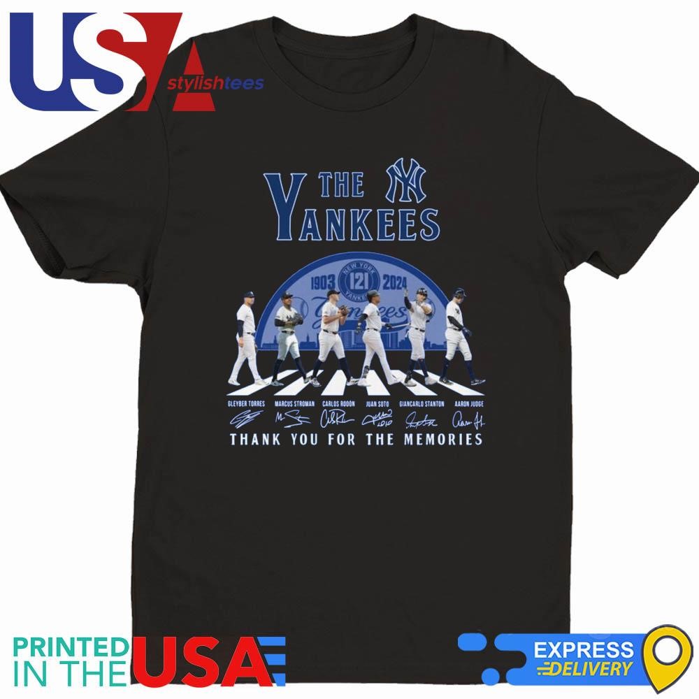 The Yankees 121 Years Thank You For The Memories Walking Signatures Shirt