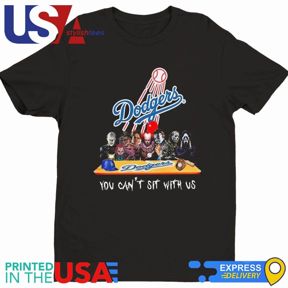 Los Angeles Dodgers MLB Horror Movies Halloween You Can't Sit With Us 2024 Shirt