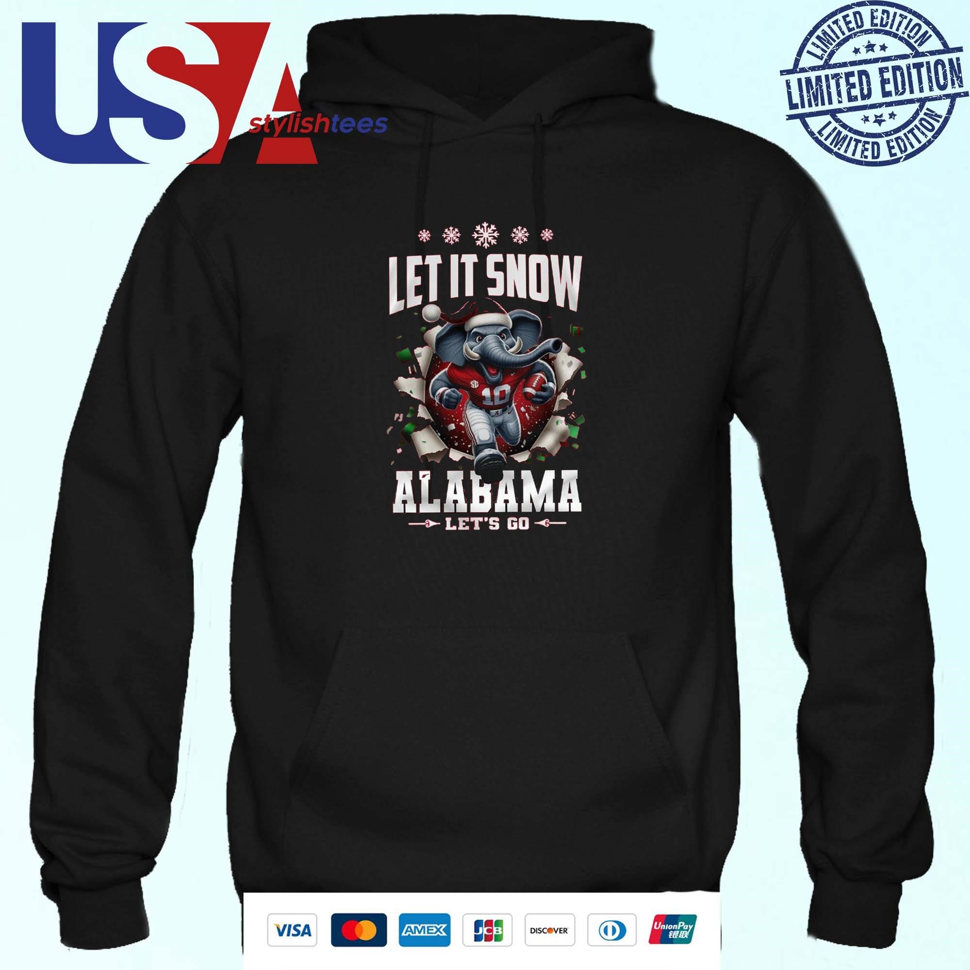 Alabama Crimson Tide Mascot Let It Snow Alabama Let's Go 2024 Hoodie