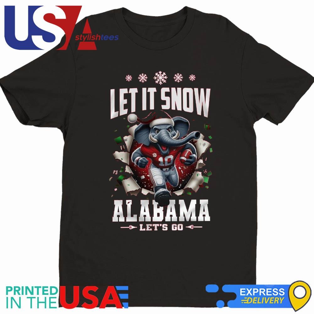 Alabama Crimson Tide Mascot Let It Snow Alabama Let's Go 2024 Shirt