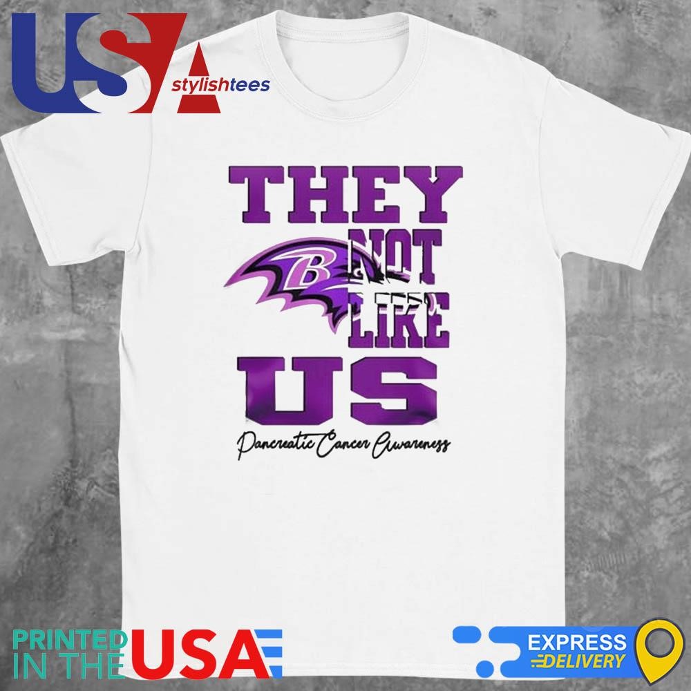 Baltimore Ravens Pancreatic Cancer Awareness They Not Like Us 2024 Shirt