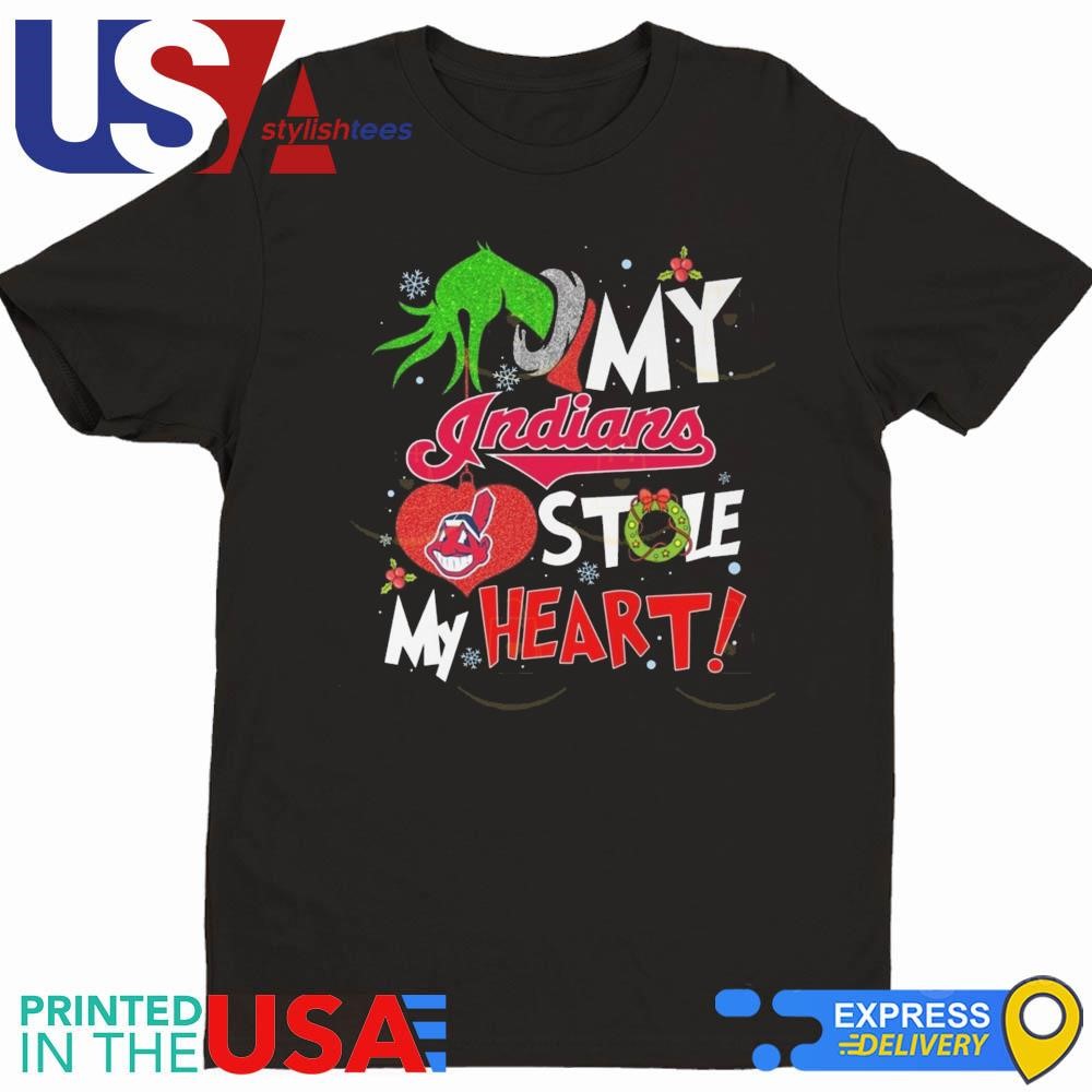 Grinch Hand My Cleveland Guardians Stole My Heart 2024 Shirt