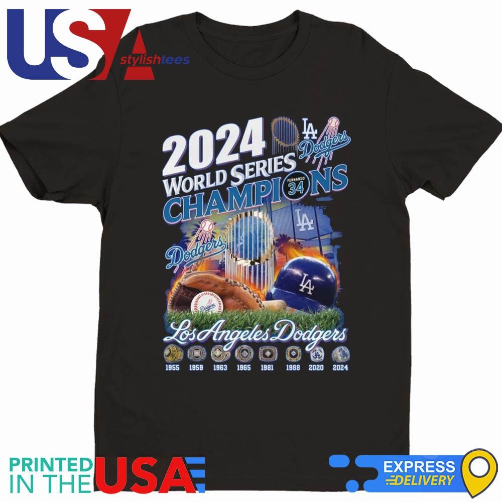 Los Angeles Dodgers 2024 World Series Fernando 34 Champions 1955-2024 Shirt