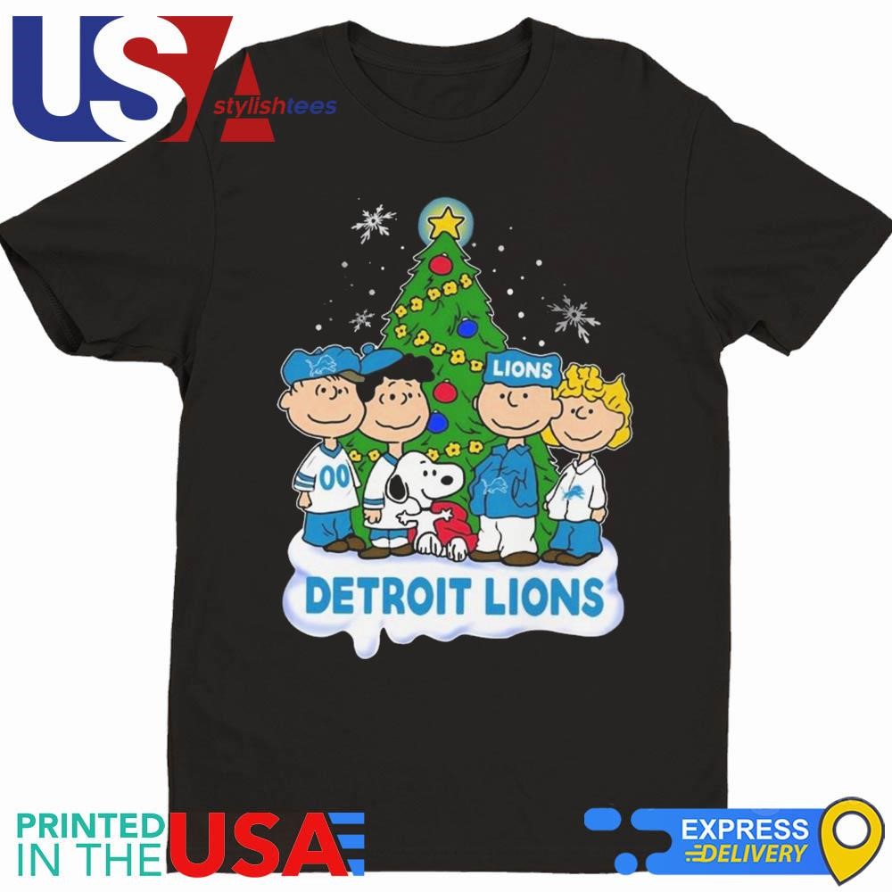 Peanuts Character Detroit Lions Merry Christmas 2024 Shirt