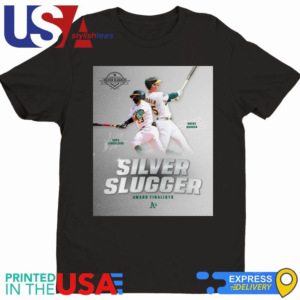 Shea Langeliers And Brent Rooker Oakland Athletics MLB Silver Slugger Award Finalists Signatures 2024 Shirt