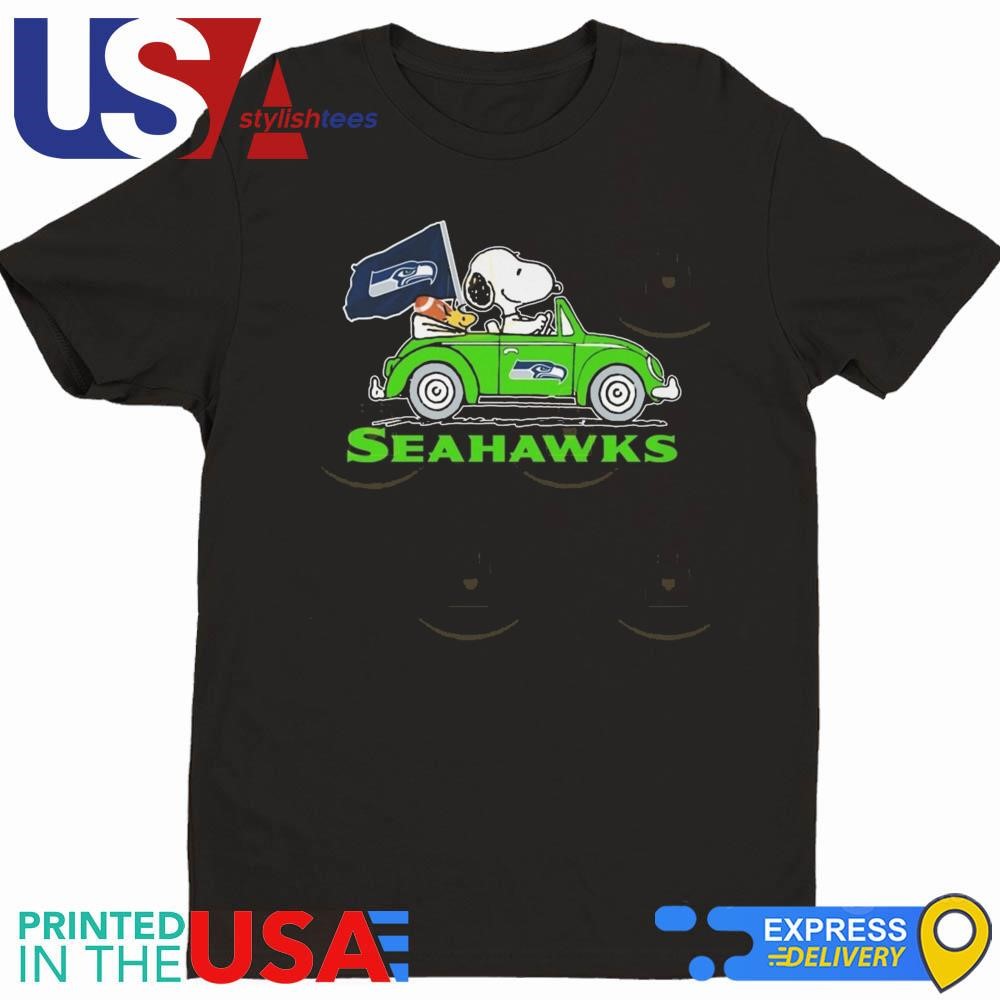 Snoopy And Woodstock Drive Car Seattle Seahawks 2024 Shirt