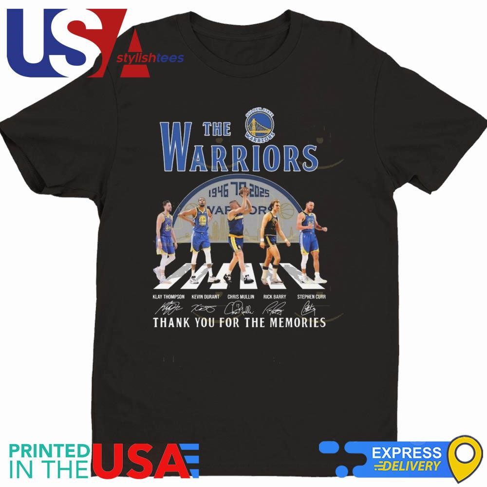 The Golden State Warriors 1946-2025 Signatures Thank You For The Memories Walking Shirt