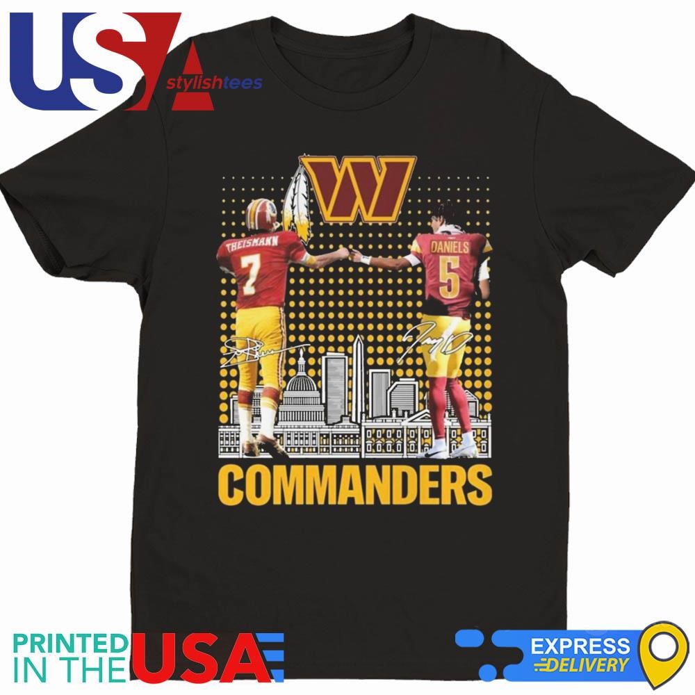 Theismann Daniels Commanders Football Signatures Shirt