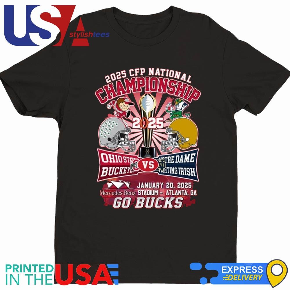 2025 National Championship Ohio State Buckeyes Vs Notre Dame Go Bucks Head To Head T-shirt