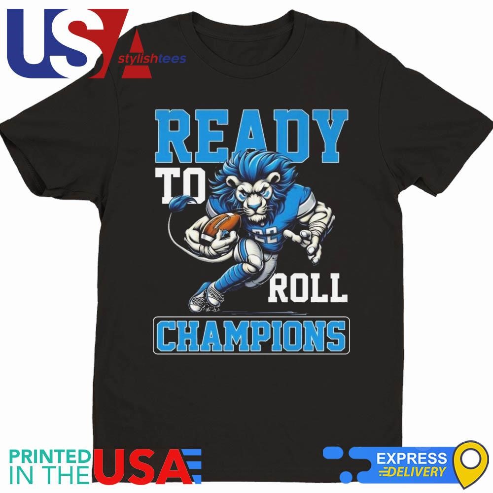 Detroit Lions Ready To Roll NFC North Champions 2024 Lion Football Mascot T-shirt