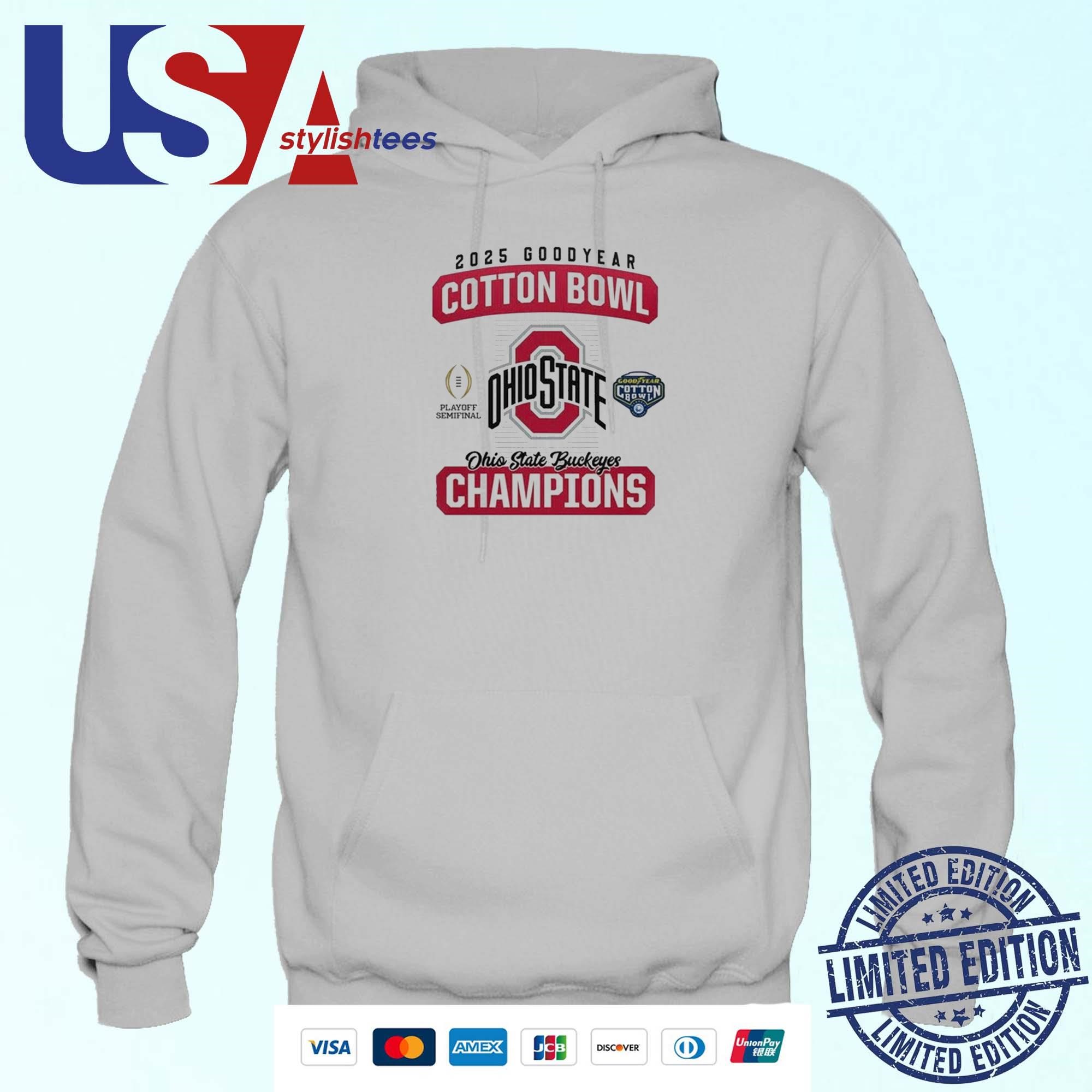 Ohio State Football 2025 Cotton Bowl Champions Playoff Semifinal Logo Hoodie